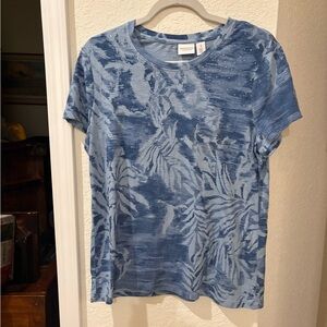 Chico's Denim Blue Leaf Print Tunic